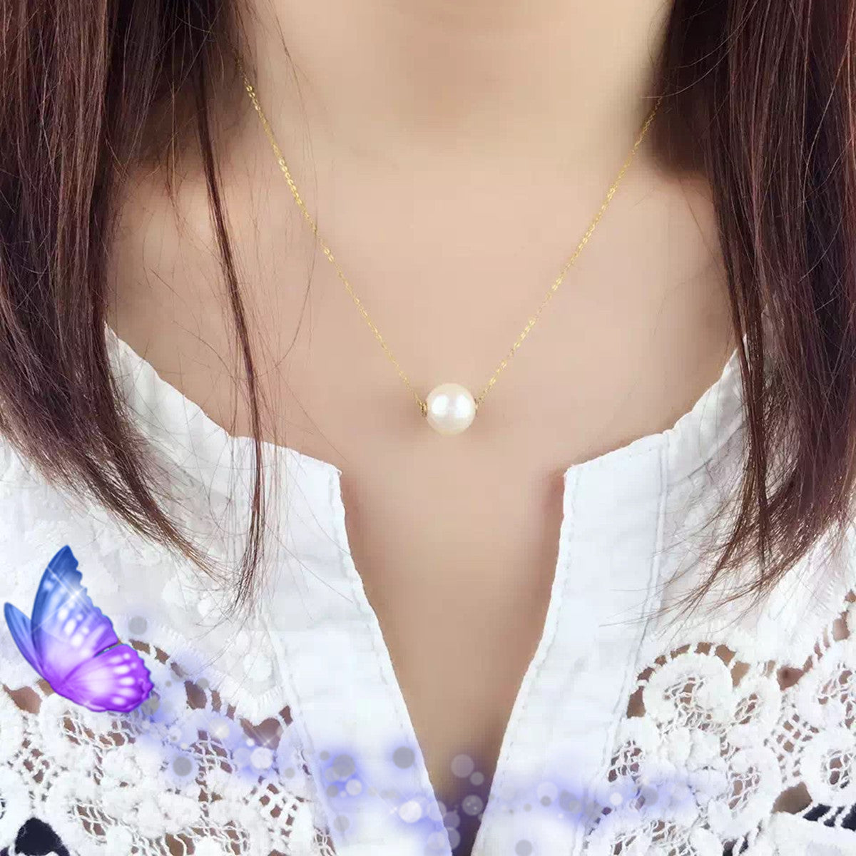 Collar de perlas para la clavícula