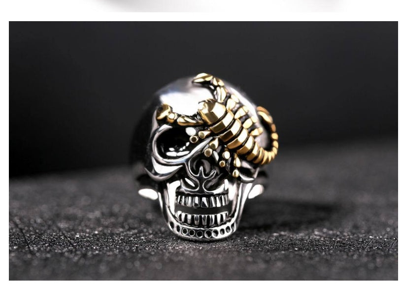 Anillo alternativo de fundición de acero de titanio con pinzas de personalidad punk, joyería de mano con exageración