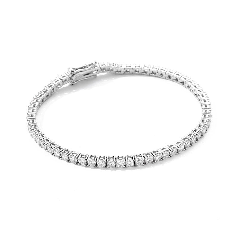 Moissanit Armband Tennis Kette 10 Punkte S925 Sterling Silber