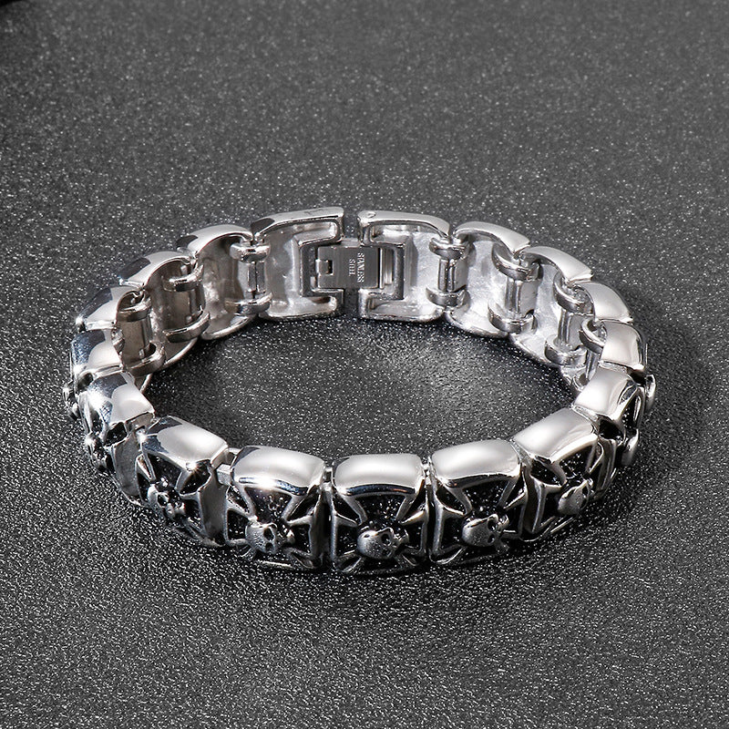 Cross Skull Men's Titanium Steel Bracelet