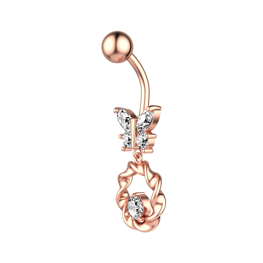 Neuer Bauchnabelpiercing Schmetterling Zirkon Bauchnabelring Schmuck