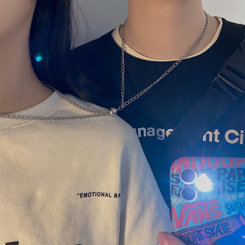 Herren- und Damen-Halskette, magnetische Partnerkette
