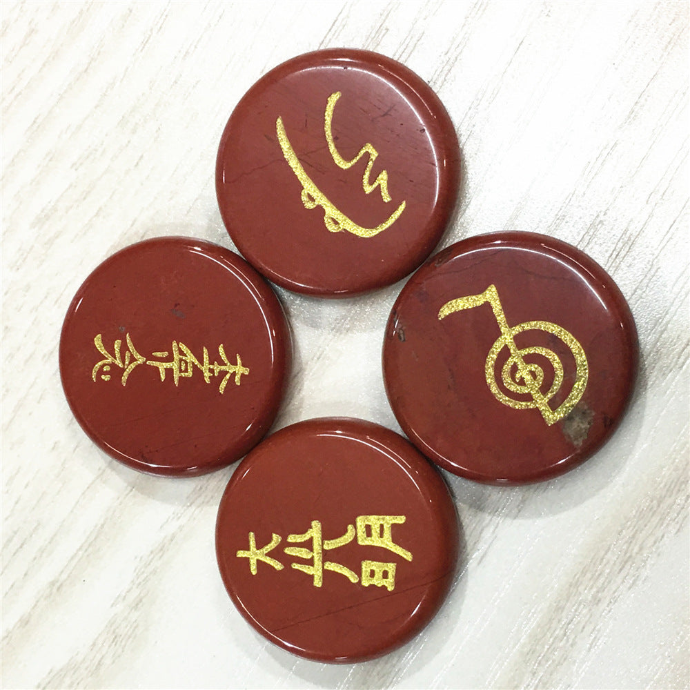 Vier Energiesymbole Natürlicher Kristallschmuck Japanische metaphysische Zaubersprüche