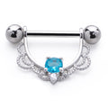 Anillo Colgante de Pecho con Diamantes de Aleación en Forma de U de Acero Inoxidable
