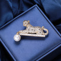 Broche de leopardo de cobre con micro circonitas, versión coreana, de moda