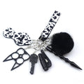Bolso de desinfectante de manos para mujer, aleación de zinc, alarma de barra antipánico, llavero