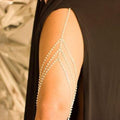 Damen mehrschichtige Strass-Quasten-Beinkette
