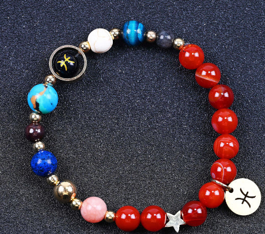 Twelve Constellation Blue San Constellation Bracelet 8mm Agate