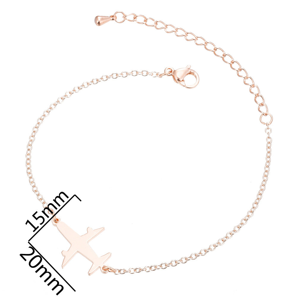 Edelstahlarmbänder Schlichtes Flugzeugdesign Anhänger Ketten Mode Charms Armband für Damen Schmuck Party Geschenke