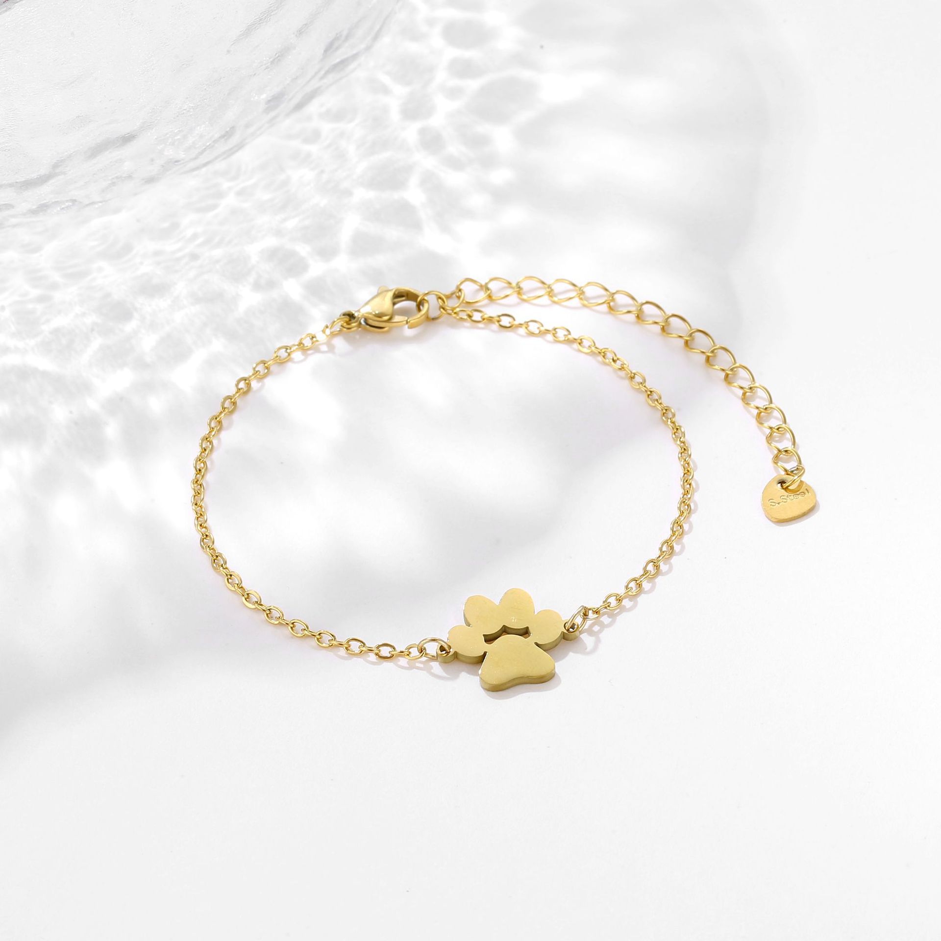 Joyas populares para mujer con huella de perro, pulsera con huella de perro o gato de acero inoxidable, accesorios de pulsera de acero de titanio