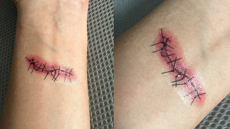 Pegatina de tatuaje de herida de Halloween