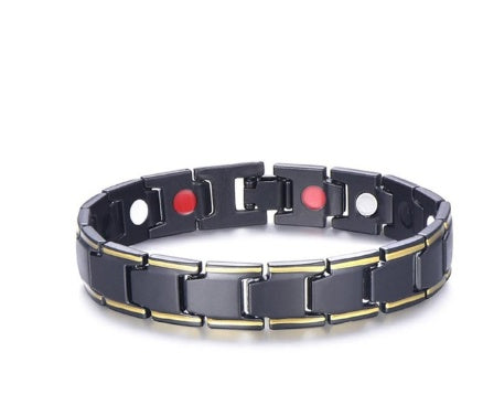 Pulsera de titanio magnética 4 en 1 de bioenergía para hombre, pulsera retorcida magnética saludable para la artritis