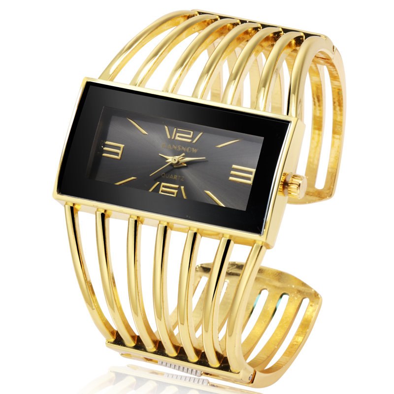 CANSNOW Reloj de mujer de lujo a la moda, pulsera de oro rosa, reloj de vestir para mujer, reloj de pulsera para niñas Saati, Relojes