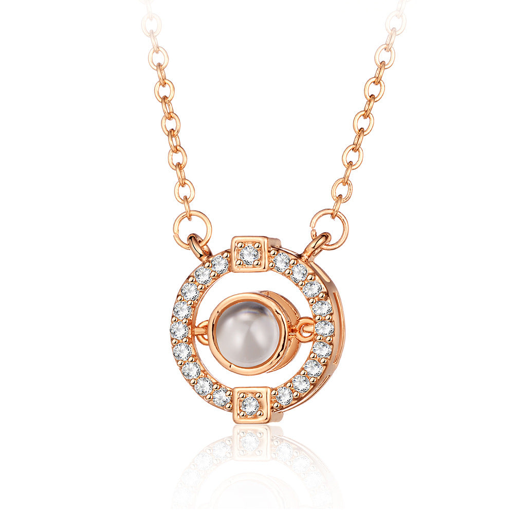 100 languages I love you memory necklace female