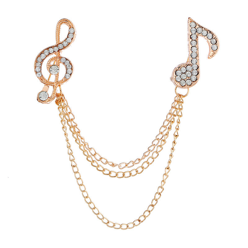 Brosche im britischen Stil für Herren mit Musiksymbol