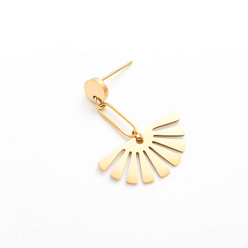 Pendientes de Mujer con Forma de Abanico Populares en Europa y América, Tendencia de Pendientes Exquisitos
