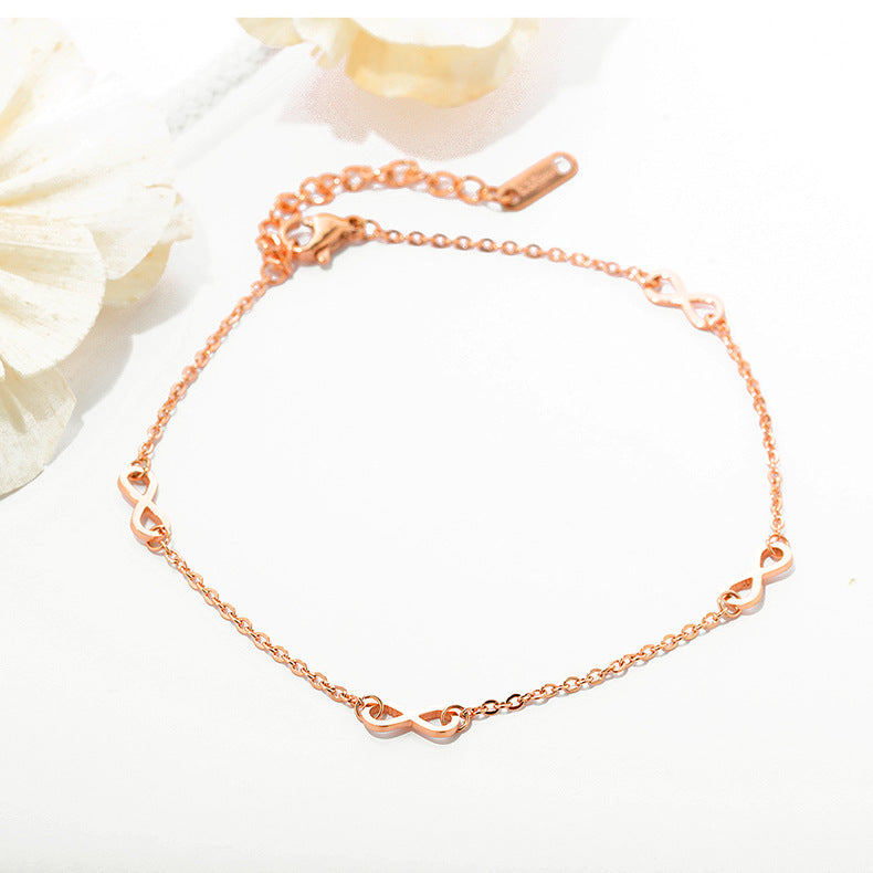 Tobillera de oro rosa