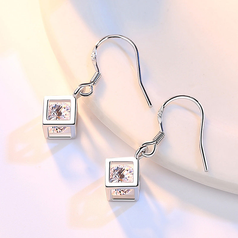 Halskette mit Zirkonia-Kristall-Würfel für Damen