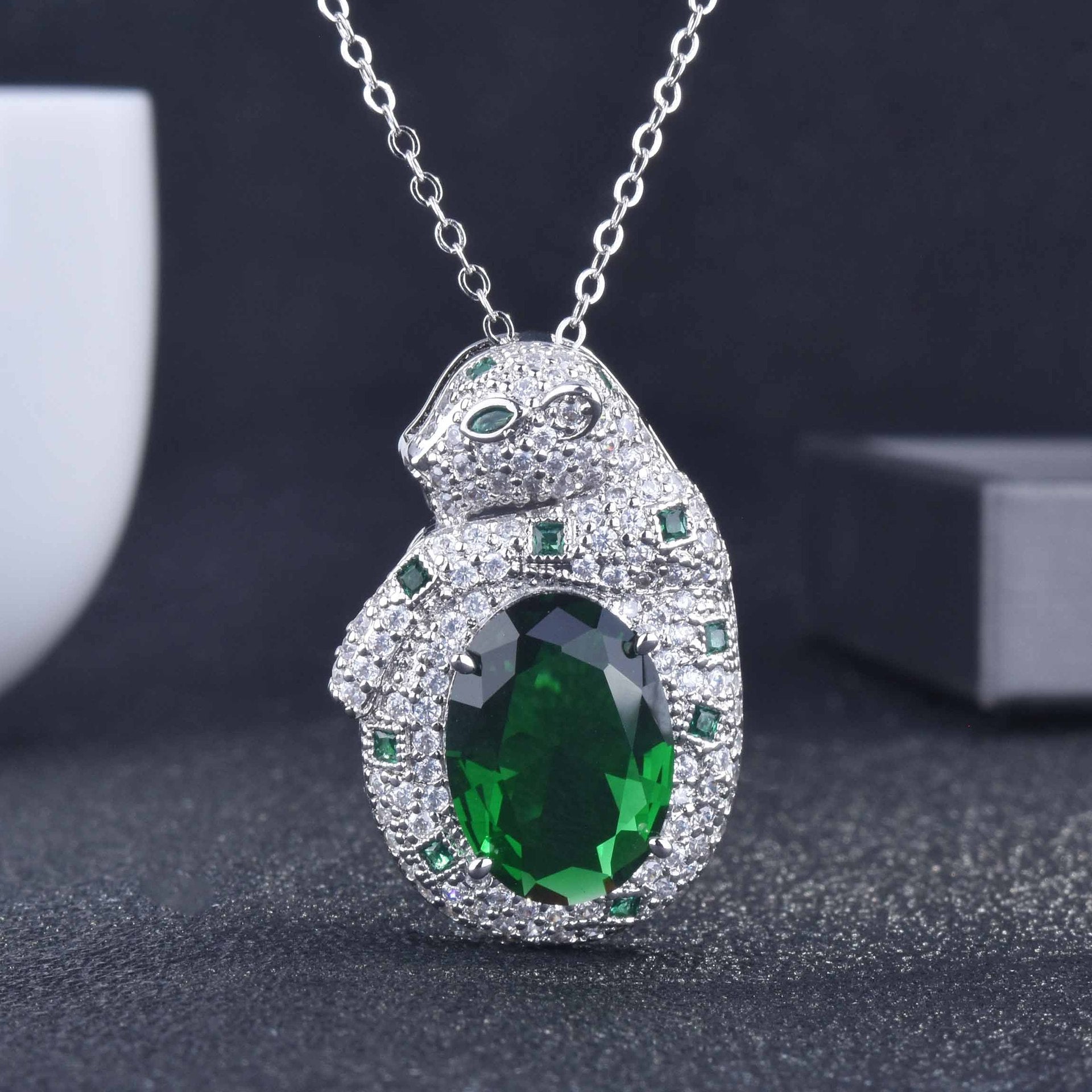 Gaoding Schmuck Royaler Saphir Smaragd Leoparden-Set