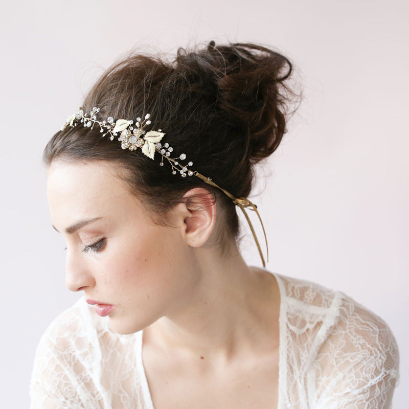 Europäischer und amerikanischer High-End-Braut-Perlenkristallschmuck Krone Haarschmuck handgefertigter Schmuckhandel