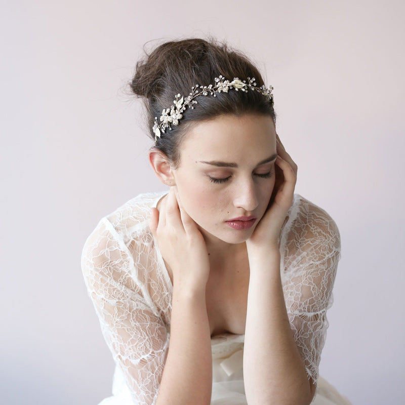 Europäischer und amerikanischer High-End-Braut-Perlenkristallschmuck Krone Haarschmuck handgefertigter Schmuckhandel