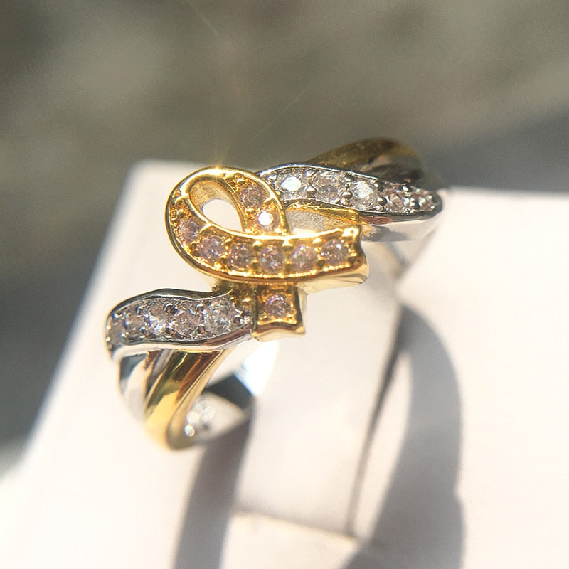 Neue kreative Band plattiert 18k Gelbgold Diamantringe Europa und Amerika Explosion Damen Verlobungsringe