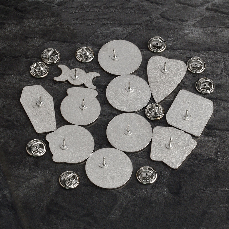 Black punk vintage brooch