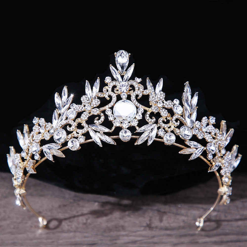 Tocado nupcial de diamantes de imitación para coronación Mitzvah