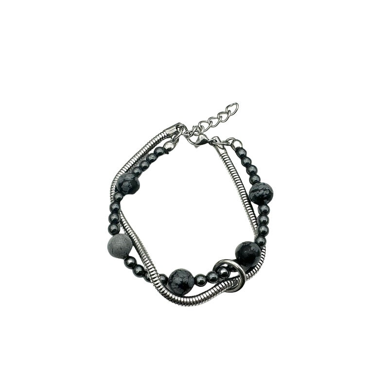 Double-layer Stainless Steel Snake Chain Original Design Men's Bracelet