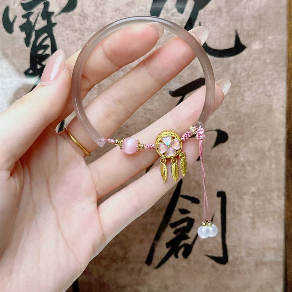 Natural Chalcedony Bracelet Dreamcatcher Niche Love Dreamcatcher