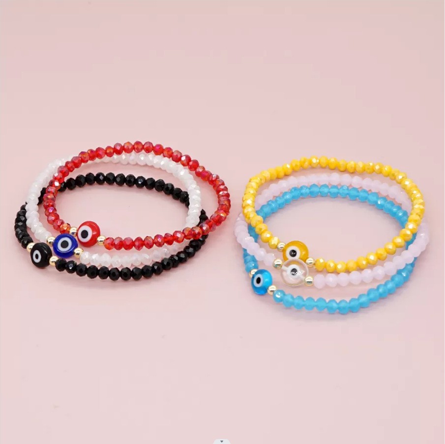 Mehrfarbiges Modisches Geschliffenes Kristallarmband Schlicht