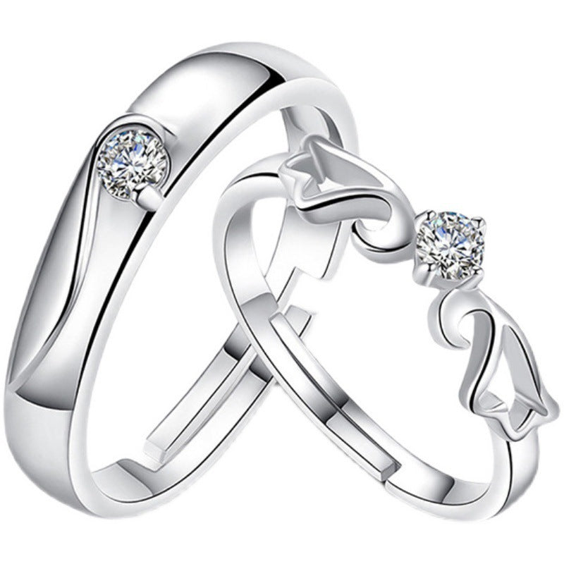 Anillos de apertura Simulación de boda Anillo de diamante