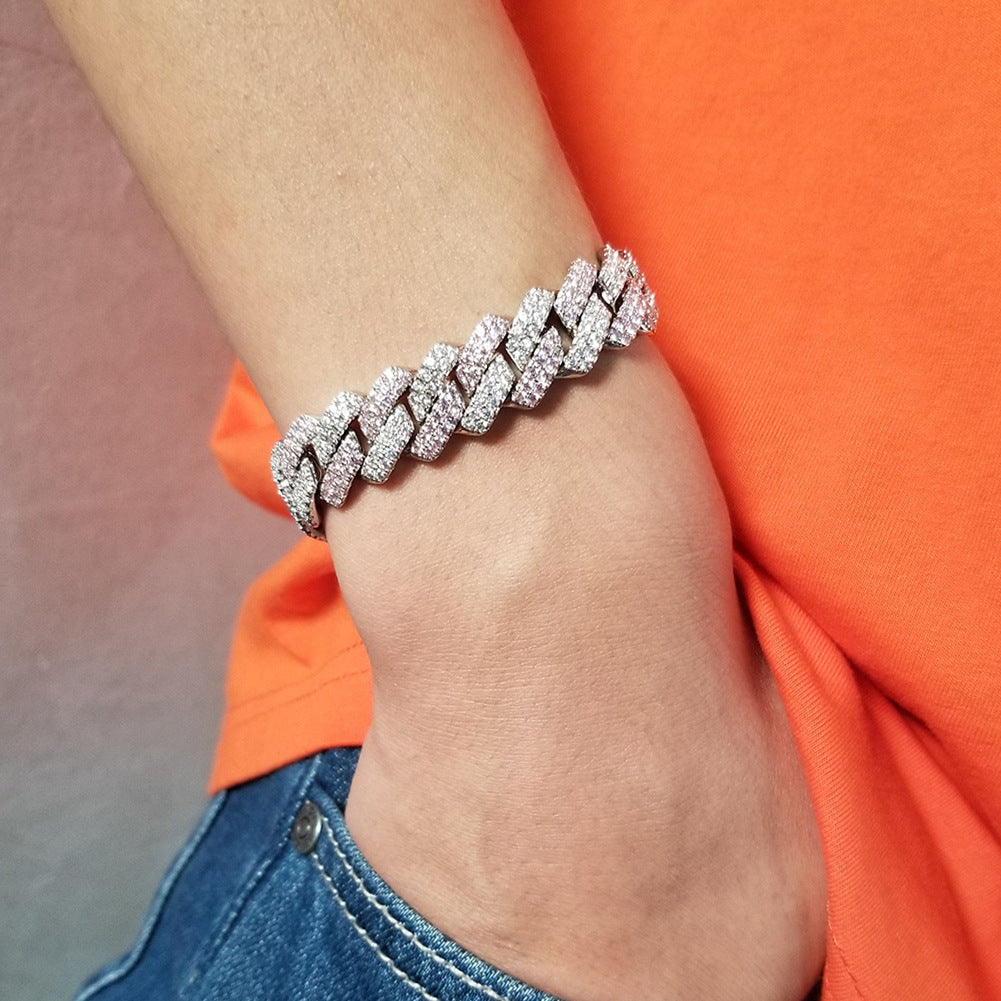 Modische silberfarbene passende Bar Cuban Gliederketten-Armband
