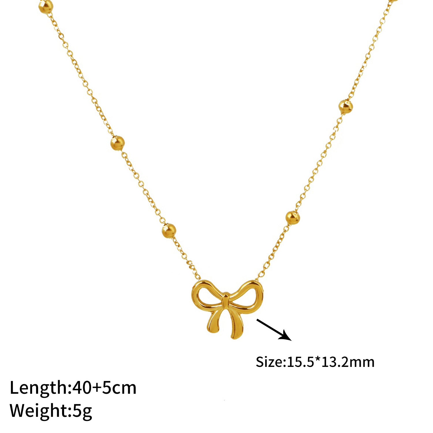 Collar de acero titanio con lazo y cielo estrellado para mujer
