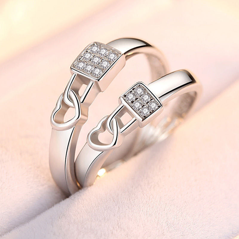 Anillos de apertura Simulación de boda Anillo de diamante