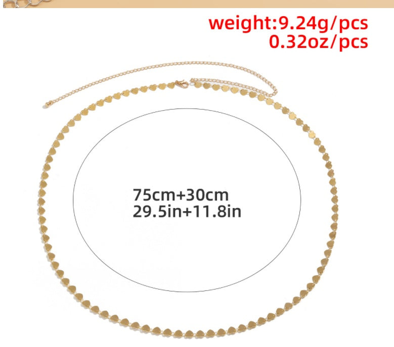 Cadena corporal geométrica de cobre con forma de sauce