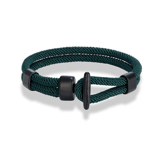 Pulsera informal de ancla negra para hombre