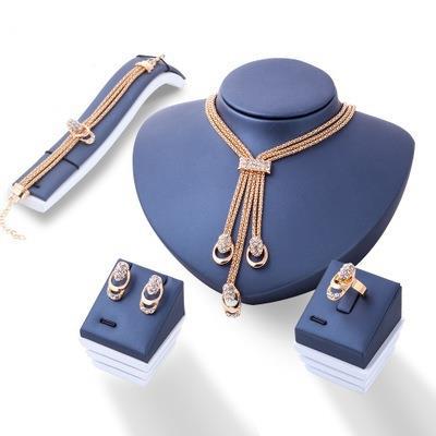 Brautschmuck-Set Halskette Ohrringe 4-teilig