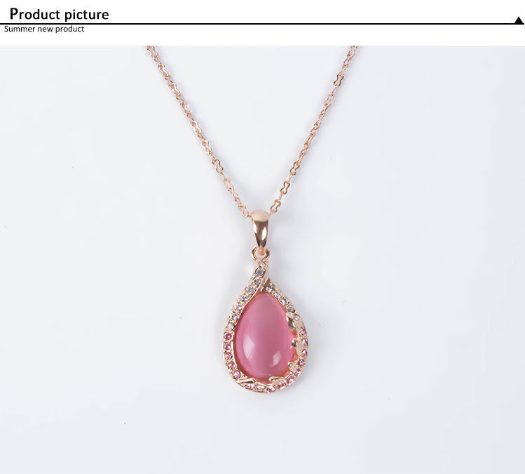 neue Mode europäische und amerikanische Braut Halskette Ohrringe zwei Sets Damen Kristallschmuck-Set