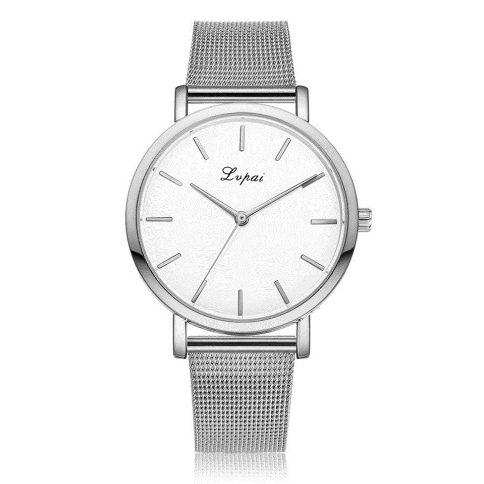 Vansvar Fashion-Marke Silber- und Gold-Meshband kreative Marmor-Armbanduhr lässige Damen Quarzuhren Geschenk Relogio Feminino