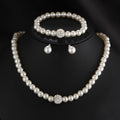 The new bride sweater chain necklace jewelry suite all-match diamond pearl necklace earrings bracelet set