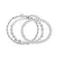 Edelstahl Cuban Link Kette Zwillingsarmband Set