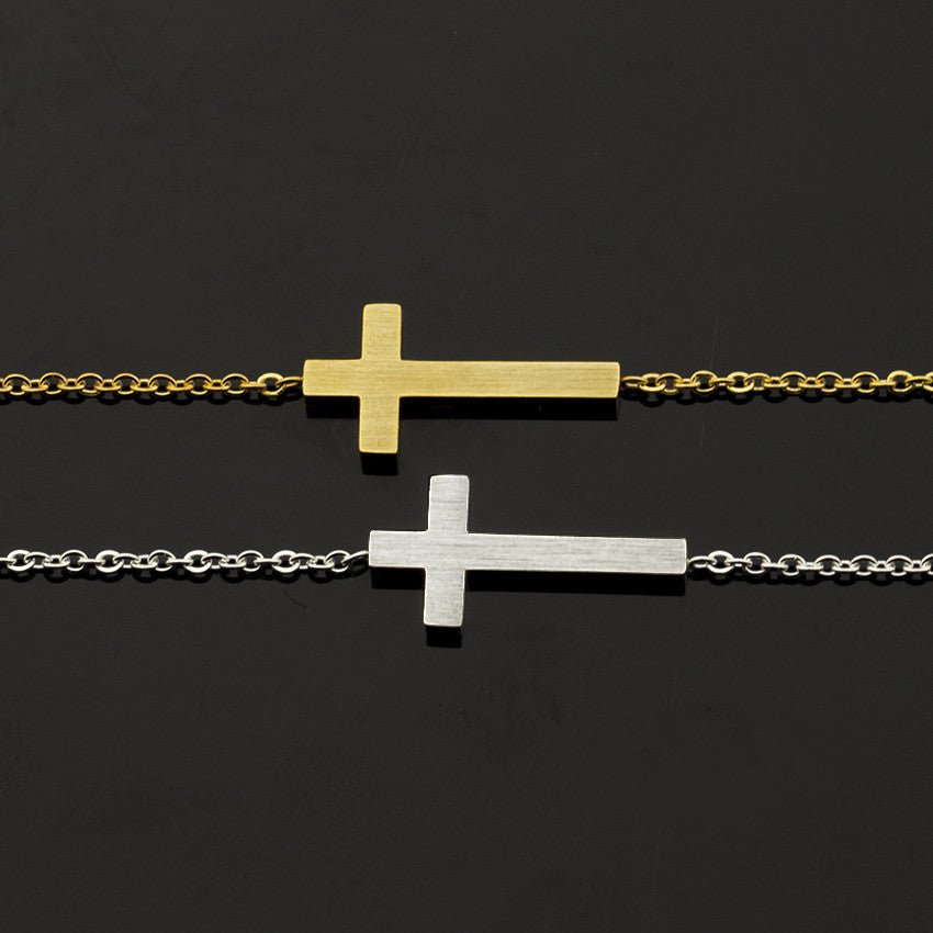 Pulsera Cruz Jesucristo Pulsera Plata Oro Regalo Dama de Honor Joyería Religiosa Acero Inoxidable