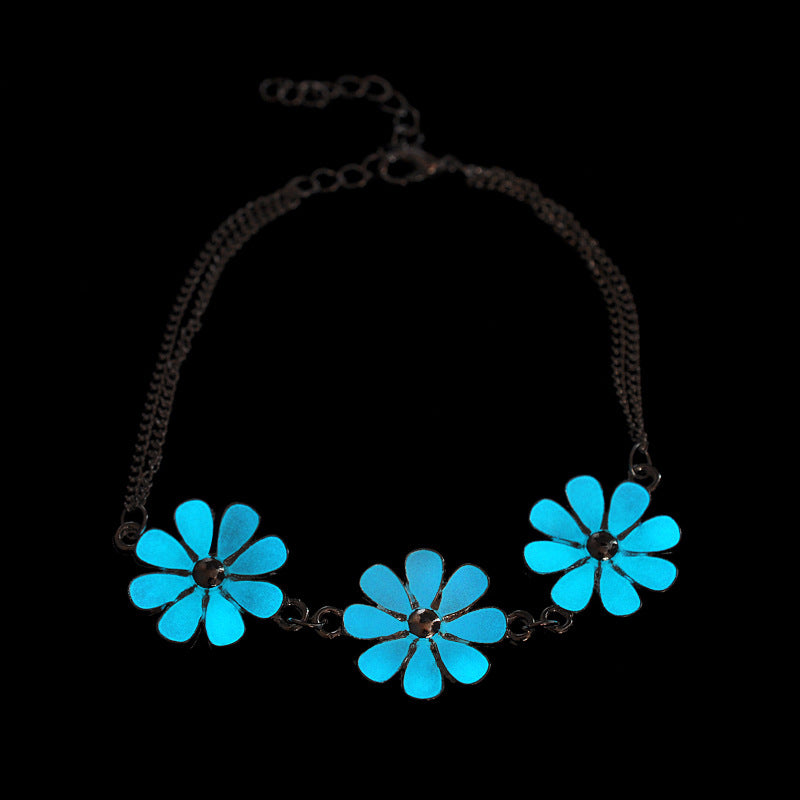 Pulseras luminosas con estrellas y flores de durazno que brillan en la oscuridad