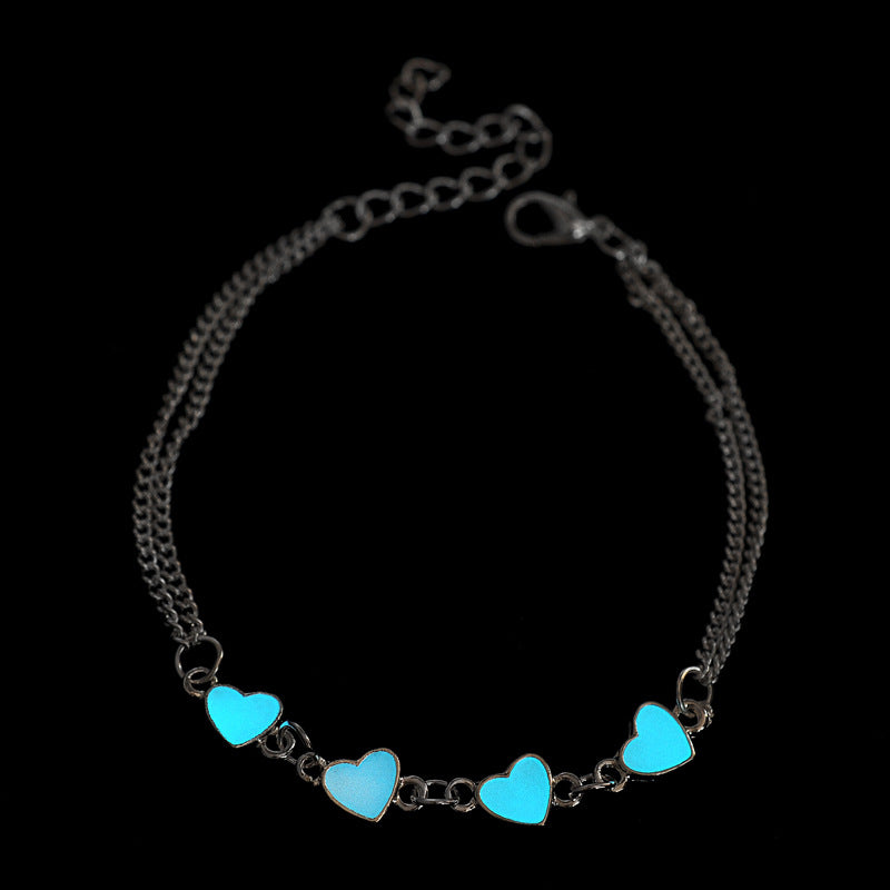 Pulseras luminosas con estrellas y flores de durazno que brillan en la oscuridad