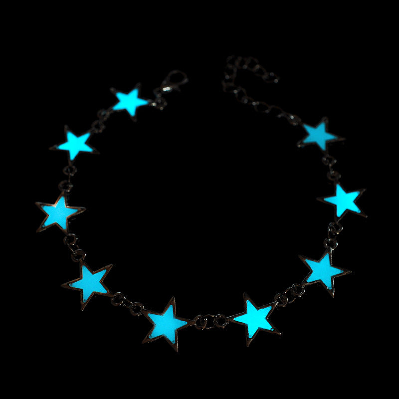 Pulseras luminosas con estrellas y flores de durazno que brillan en la oscuridad