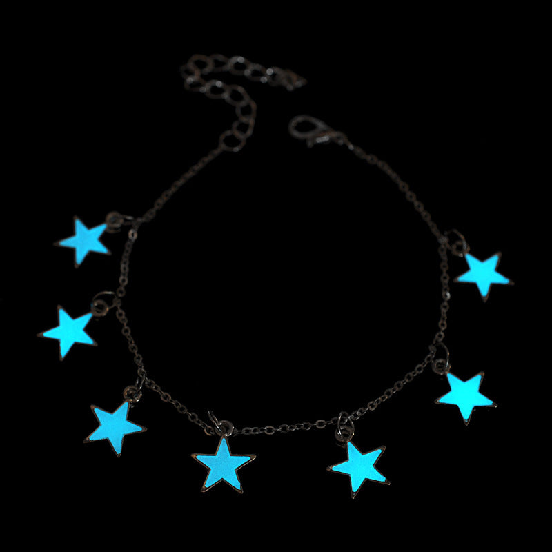 Pulseras luminosas con estrellas y flores de durazno que brillan en la oscuridad