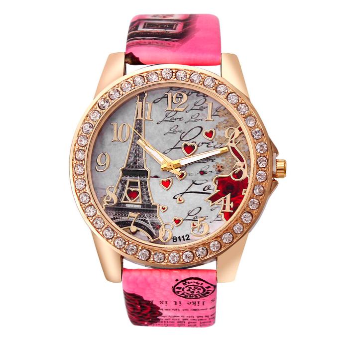 Neue Vintage Paris Eiffelturm Damen Quarz Uhr Frauen Mädchen Damen Studentinnen Lässige Armbanduhr Relojes