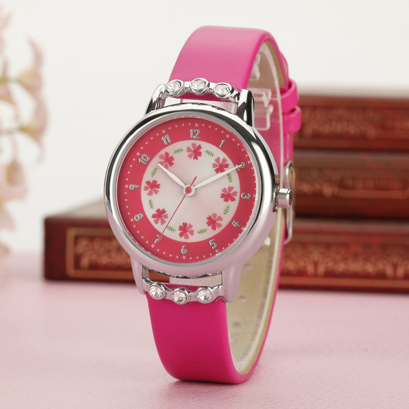 Kinder Mädchen wasserdichte Quarz-Armbanduhr