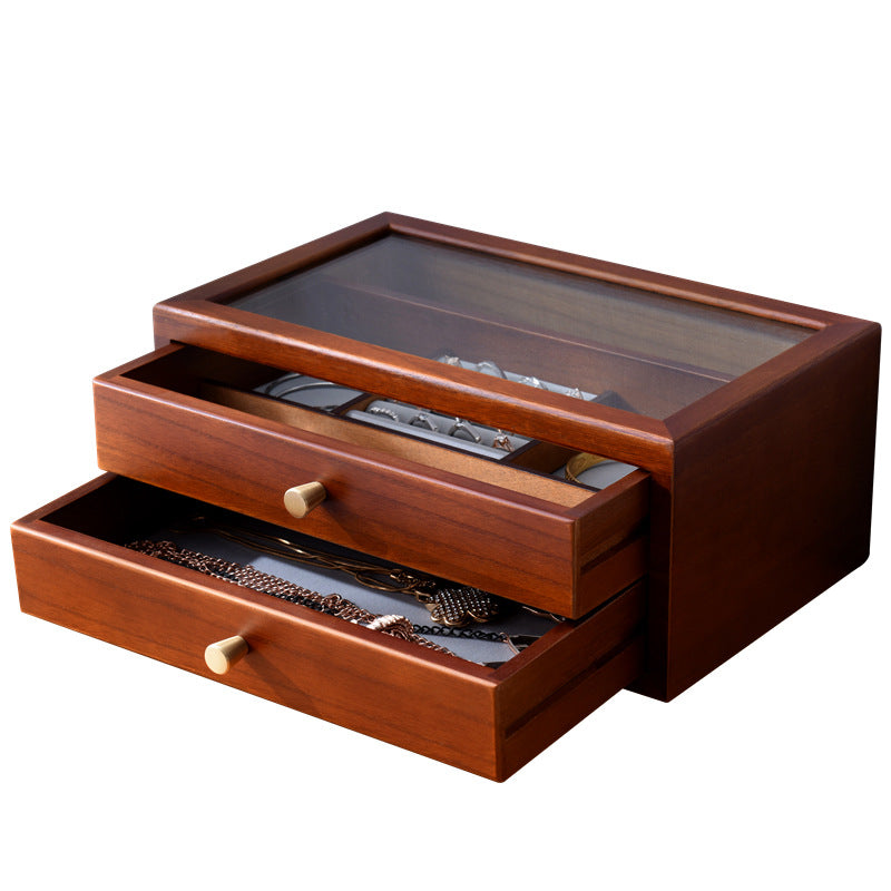 Einfache Schmuckschatulle aus Holz für Make-up